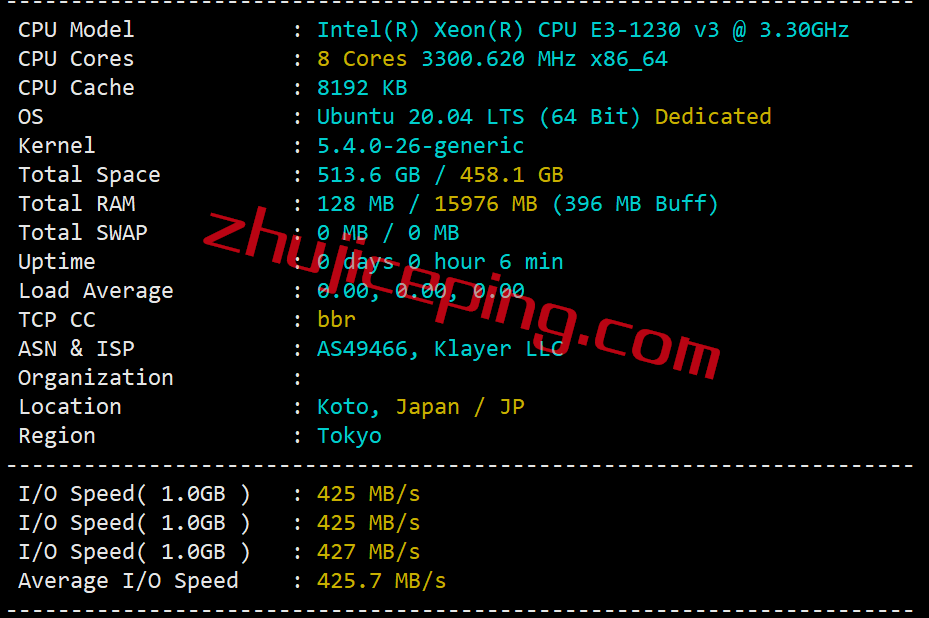 简单测评下bgp.to日本三网软银线路的独立服务器