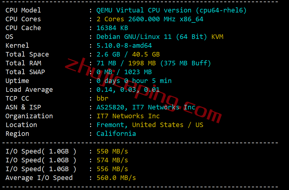 搬瓦工费利蒙[USCA_FMT8]联通AS4837线路VPS测评