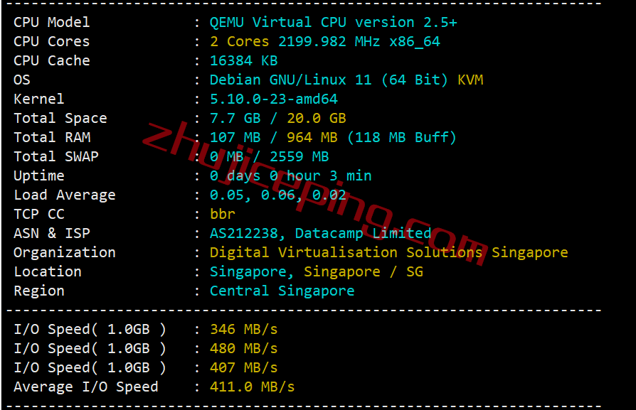 digital-vm新加坡VPS怎么样？测评下10Gbps带宽的新加坡VPS：联通和移动可以飞起来