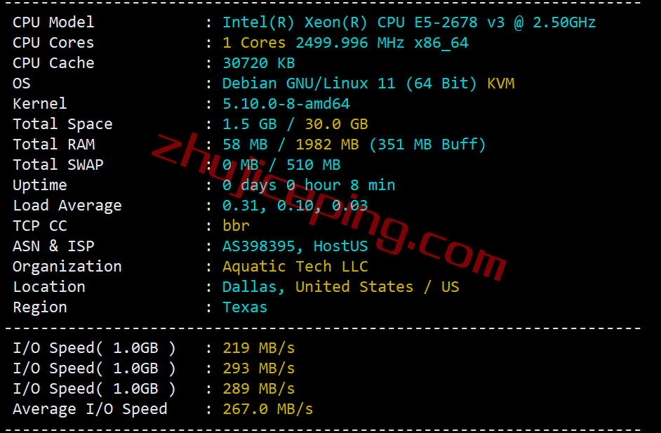 easyvm怎么样？简单测试下easyvm的达拉斯VPS