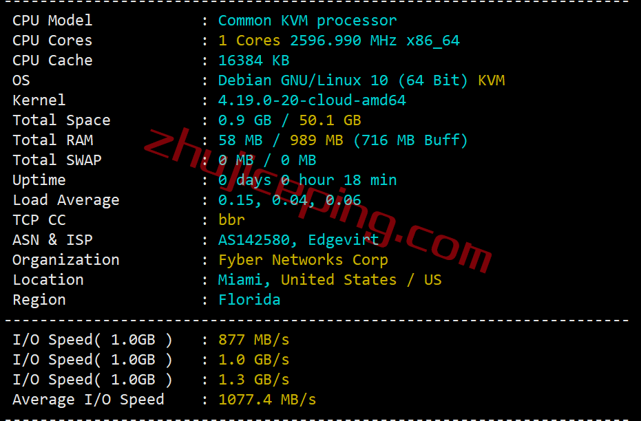 简单测评下edgevirt在西雅图equinix机房的VPS