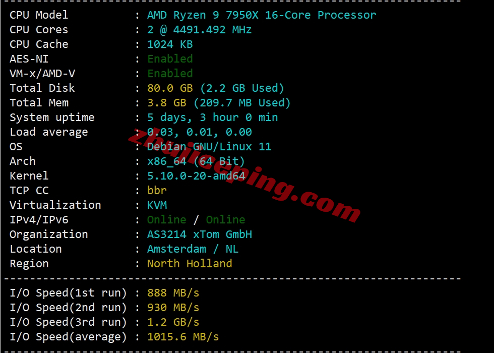 faconhost怎么样？荷兰VDS详细测评，高性能AMD Ryzen平台+AS4809/AS9929双高端网络