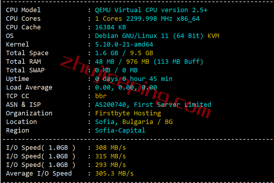 firstbyte怎么样？保加利亚索菲亚数据中心的vps测评