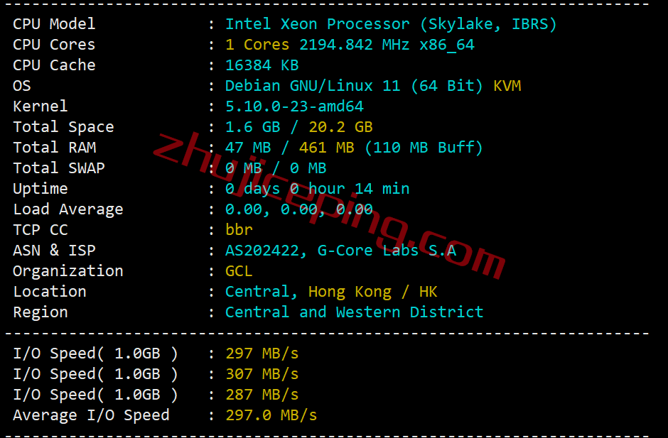 gcore怎么样？gcore香港VPS测评数据分享