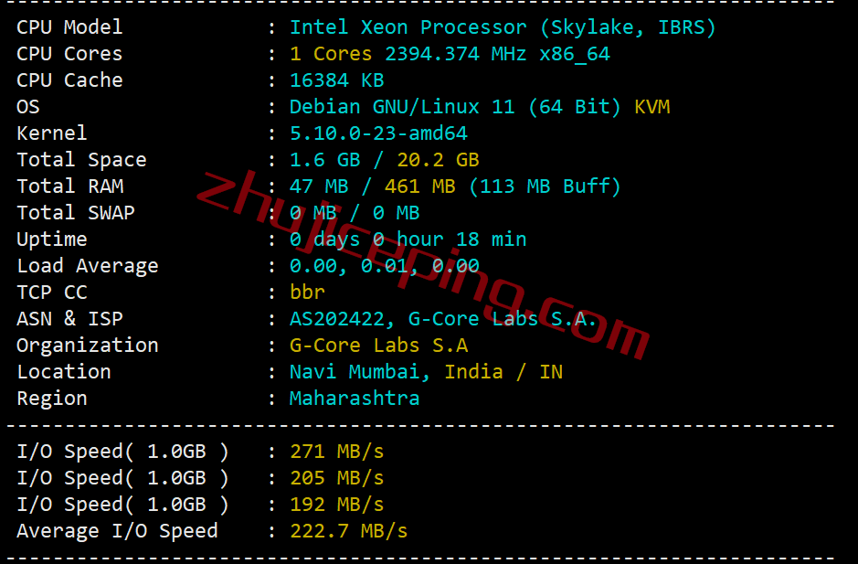 gcore vps怎么样？简单测评下gcore的印度VPS（Mumbai）