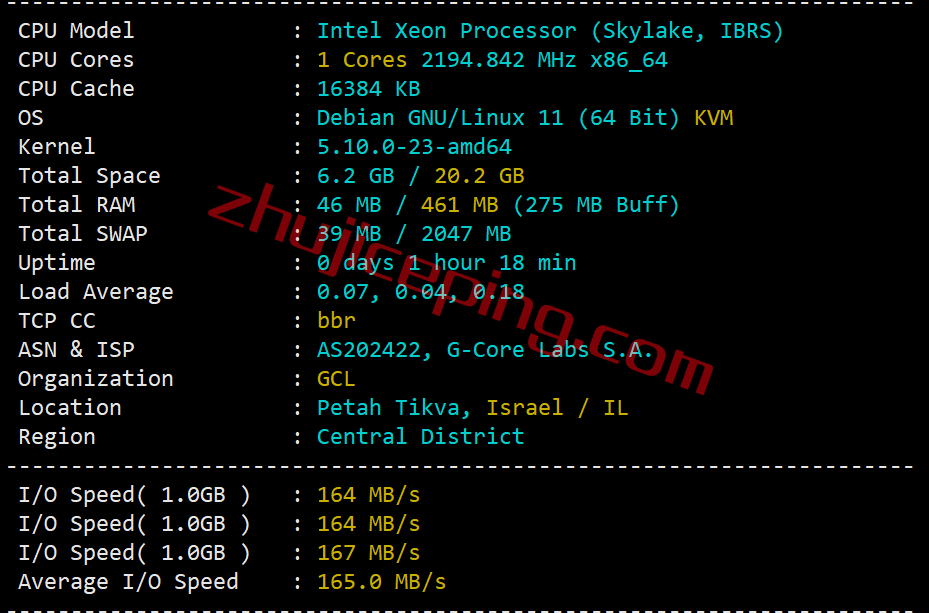 gcore以色列vps怎么样？简单测评“以色列-特拉维夫”的VPS（Tel Aviv）