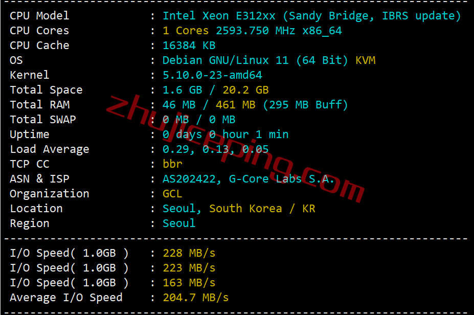 gcore怎么样？gcore韩国VPS简单测评，数据分享