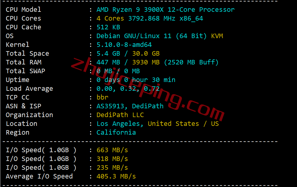 hosteons怎么样？测评下洛杉矶AMD Ryzen+NVMe系列VPS