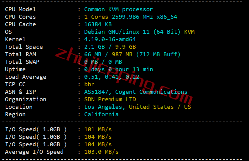 简单测评下18元/月的hostyun的10Gbps大带宽日本VPS