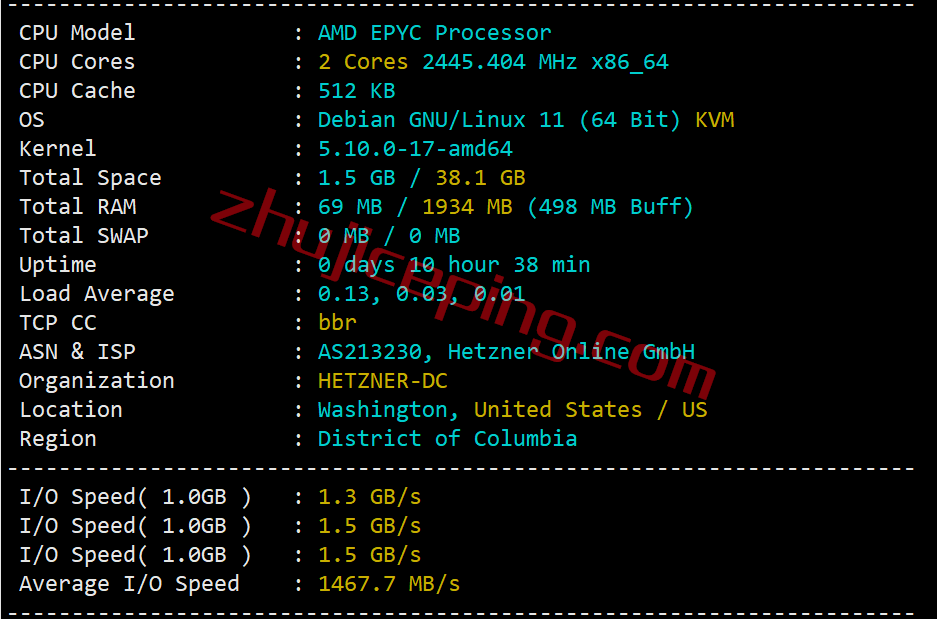 hetzner怎么样？测评下美国东海岸ashburn机房的云服务器