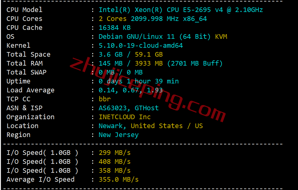 inet.ws怎么样？简单测试下纽约数据中心的VPS