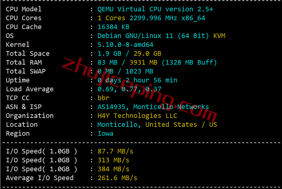 iwebfusion怎么样？简单测评下monticello机房的VPS