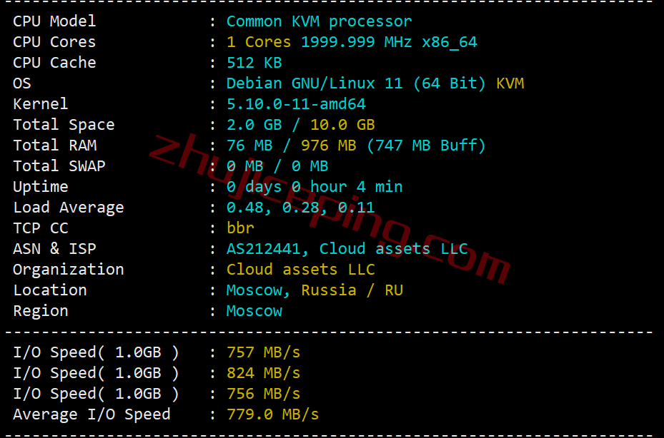 简单测评下俄罗斯商家macloud，提供高性能VPS+64T大流量，支持按天计费