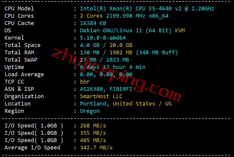 简单测评下smarthost的Oregon-USA(波特兰)数据中心的VPS，解锁TikTok/Netflix奈飞