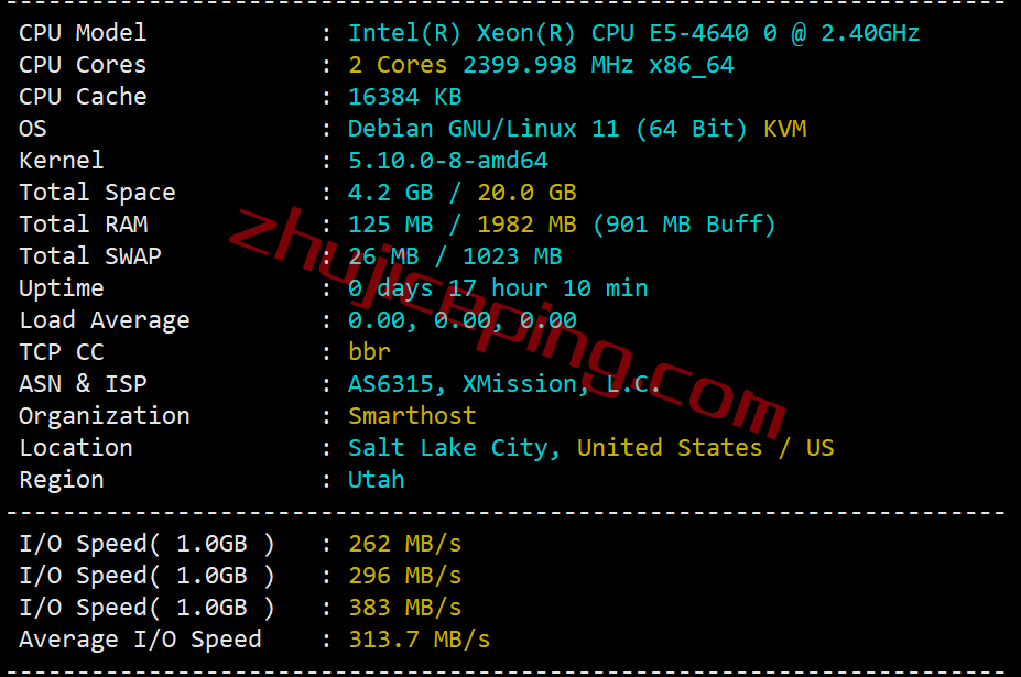 smarthost怎么样？盐湖城(Utah &#8211; USA)VPS简单测评