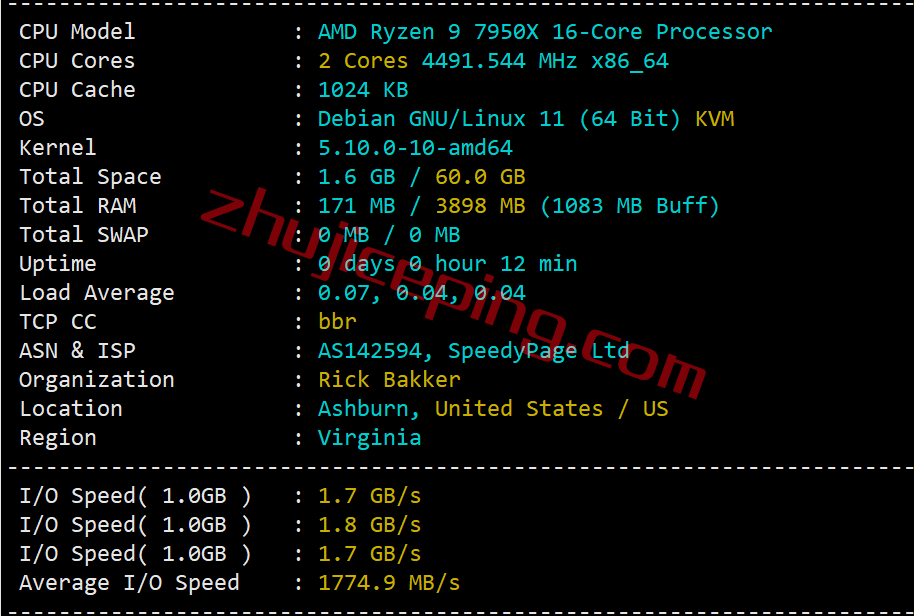 speedypage怎么样？美国阿什本“高性能”VPS测评，回程全直连，性能无敌，解锁Netflix/tiktok
