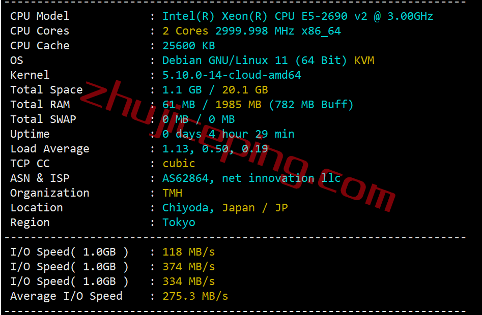 tmhhost日本vps怎么样？日本软银线路的VPS测评，可解锁Netflix、spotify、chatgpt等