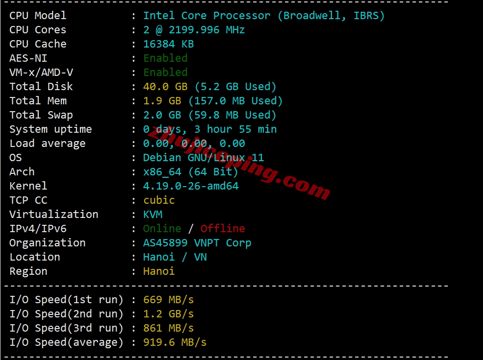 tothost越南ISP IP类VPS怎么样？ 简单测评下河内vnpt线路带ISP ip的VPS